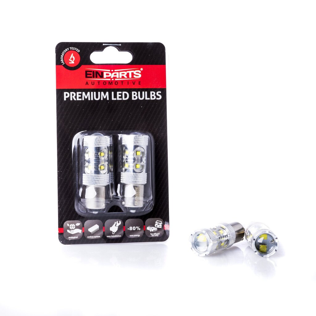 EinParts Auto LED Spuldzes P21W 6000K 12V - 2 gb. cena un informācija | Auto spuldzes | 220.lv