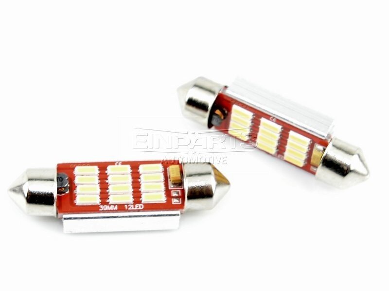 EinParts Auto LED Spuldzes C10W Festoon 39mm 3000K CanBus 12V - 2 gb. cena un informācija | Auto spuldzes | 220.lv