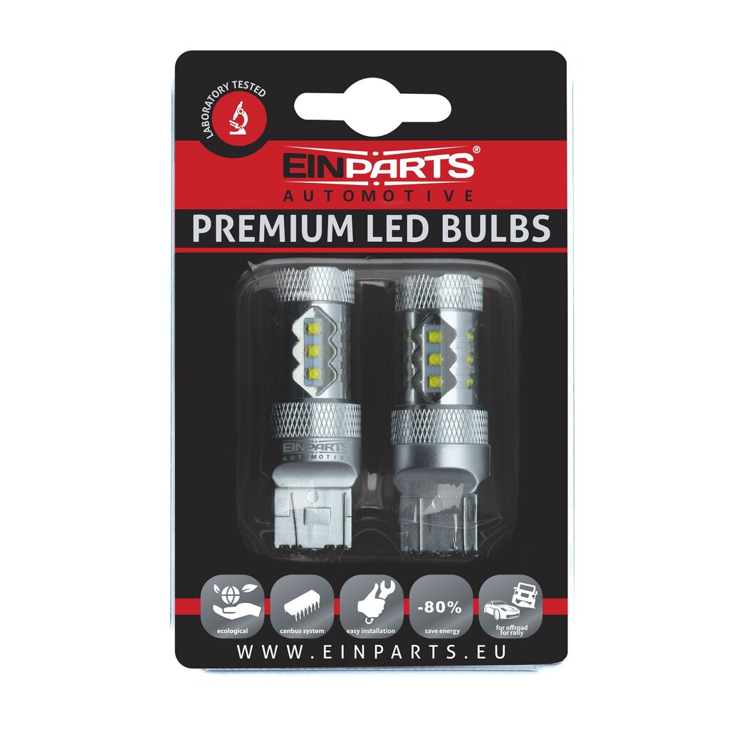 EinParts Auto LED Spuldzes W5W 6000K 12V - 2 gb. cena un informācija | Auto spuldzes | 220.lv