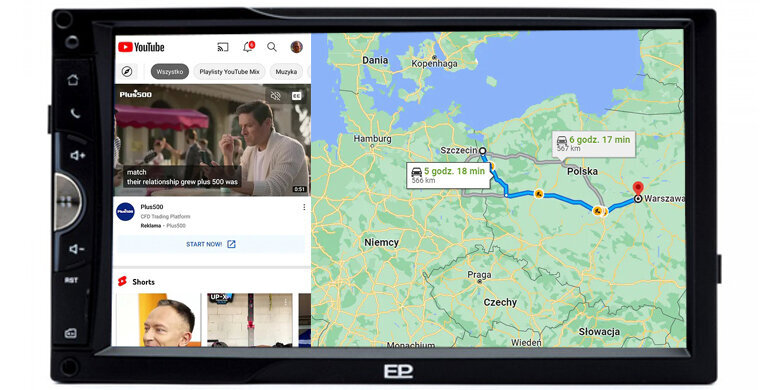 EinParts EPCR13 Android 10 automaģistrāles radio ar Bluetooth, SD atmiņu un 4 GB RAM GPS cena un informācija | Auto magnetolas, multimedija | 220.lv