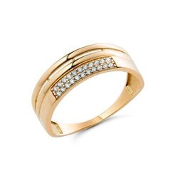 Золотое кольцо с цирконами 0011562200181 цена и информация | Обручи | 220.lv