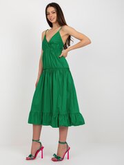 Женское зеленое платье с оборкой 2016103407279 цена и информация | Платья | 220.lv