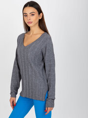 Sieviešu klasisks tumši pelēks džemperis cena un informācija | Sieviešu džemperi | 220.lv