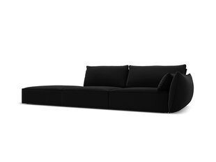 Velvet диван Vanda (левый), 4 места, черный цвет цена и информация | Угловые диваны | 220.lv