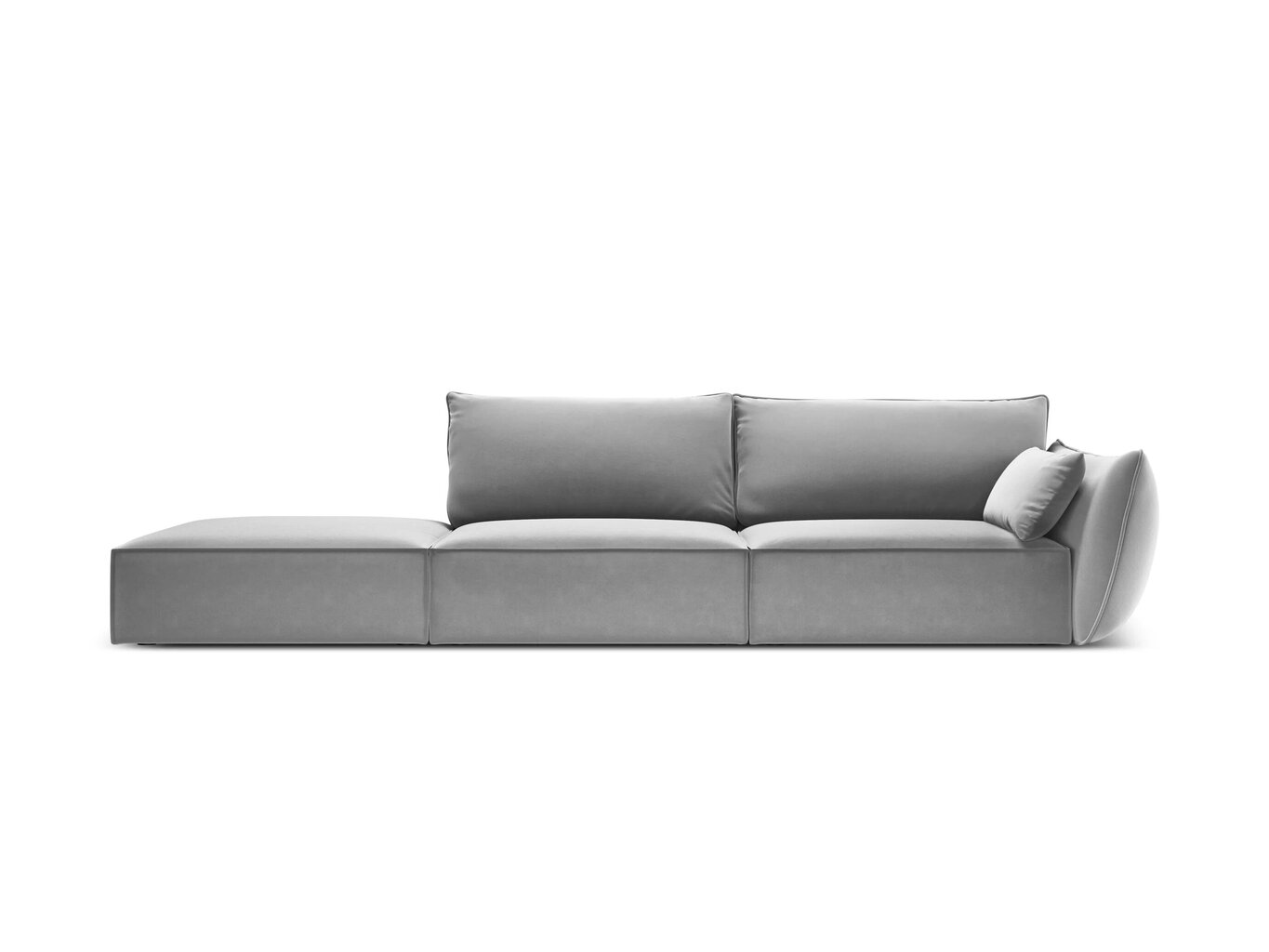 Samta dīvāns Vanda (kreisās puses), 4 sēdvietas, pelēks cena un informācija | Stūra dīvāni | 220.lv
