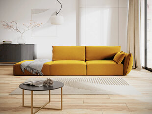 Samta dīvāns Vanda (kreisās puses), 4 sēdvietas, dzeltens cena un informācija | Stūra dīvāni | 220.lv