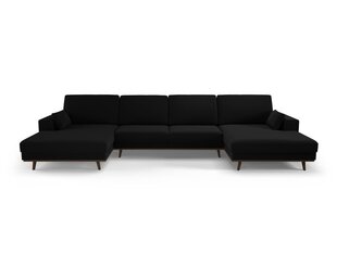 Панорамный velvet диван Hebe, 6 мест, черный цвет цена и информация | Угловые диваны | 220.lv