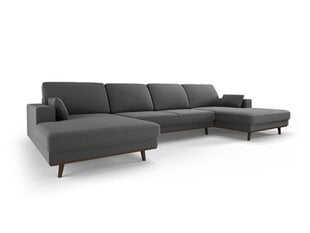 Панорамный velvet диван Hebe, 6 мест, темно-серый цвет цена и информация | Угловые диваны | 220.lv