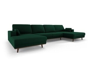 Panorāmas samta dīvāns Hebe, 6 sēdvietas, zaļas pudeļu kr. cena un informācija | Stūra dīvāni | 220.lv