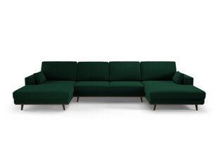 Panorāmas samta dīvāns Hebe, 6 sēdvietas, zaļas pudeļu kr. cena un informācija | Stūra dīvāni | 220.lv