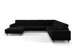Panorāmas labās puses stūra samta dīvāns Hebe, 6 sēdvietas, melns cena un informācija | Stūra dīvāni | 220.lv