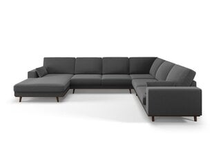 Панорамный правый угловой velvet диван Hebe, 6 мест, темно-серый цвет цена и информация | Угловые диваны | 220.lv