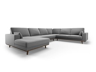 Панорамный правый угловой velvet диван Hebe, 6 мест, серый цвет цена и информация | Угловые диваны | 220.lv