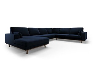 Панорамный правый угловой velvet диван Hebe, 6 мест, темно-синий цвет цена и информация | Угловые диваны | 220.lv