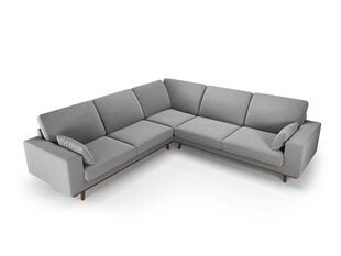 Simetrisks samta dīvāns Hebe, 5 sēdvietas, pelēks cena un informācija | Stūra dīvāni | 220.lv