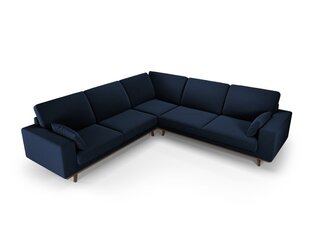 Simetrisks samta dīvāns Hebe, 5 sēdvietas, tumši zils цена и информация | Угловые диваны | 220.lv