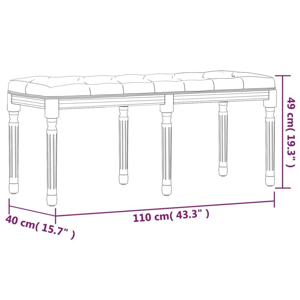 vidaXL sols, 110x40x49 cm, zils samts cena un informācija | Apavu skapji, apavu plaukti, priekšnama soliņi | 220.lv