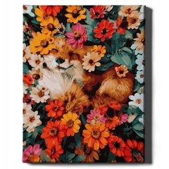 Картина по номерам На Раме "Лиса в цветах" Oh Art! 40x50 см цена и информация | Живопись по номерам | 220.lv