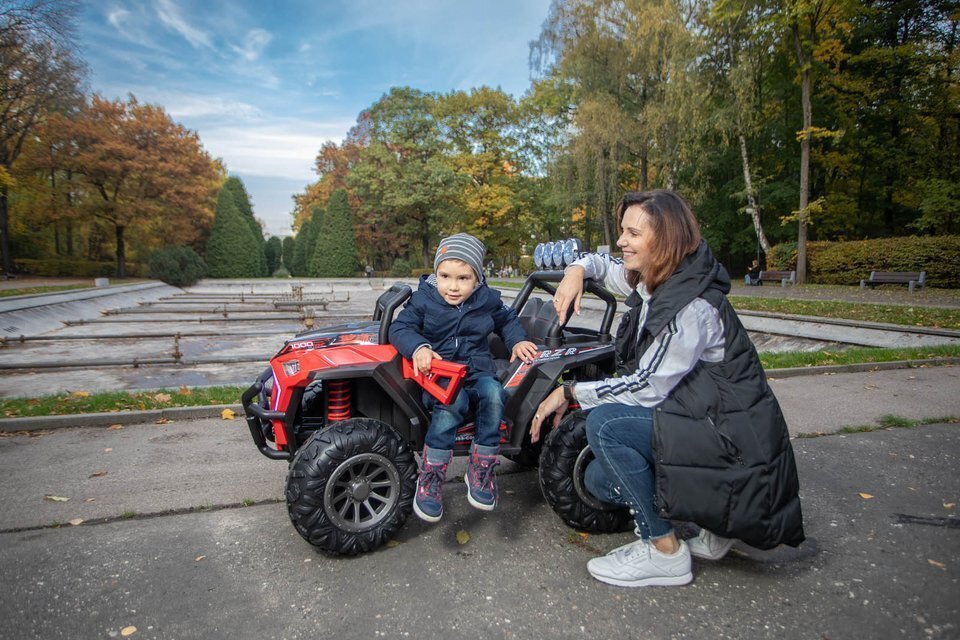 Bērnu vienvietīgais apvidus auto- Monster, balts цена и информация | Bērnu elektroauto | 220.lv