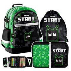 Рюкзак школьный Paso, PRESS START 3 в 1 комплект цена и информация | Школьные рюкзаки, спортивные сумки | 220.lv