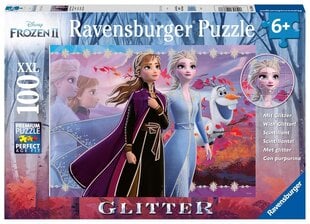 Ravensburger Puzzle Frozen 2: Spēcīgas māsas 100p Glitter 12868 cena un informācija | Puzles, 3D puzles | 220.lv