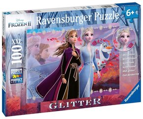 Ravensburger Puzzle Frozen 2: Spēcīgas māsas 100p Glitter 12868 cena un informācija | Puzles, 3D puzles | 220.lv