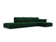 Labās puses stūra samta dīvāns Vanda, 5 sēdvietas, zaļas pudeļu kr. cena un informācija | Stūra dīvāni | 220.lv