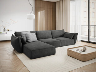 Kreisās puses stūra dīvāns Vanda, 4 sēdvietas, pelēks цена и информация | Угловые диваны | 220.lv
