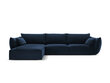 Kreisās puses stūra dīvāns Vanda, 4 sēdvietas, tumši zils cena un informācija | Stūra dīvāni | 220.lv