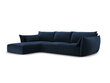 Kreisās puses stūra dīvāns Vanda, 4 sēdvietas, tumši zils cena un informācija | Stūra dīvāni | 220.lv