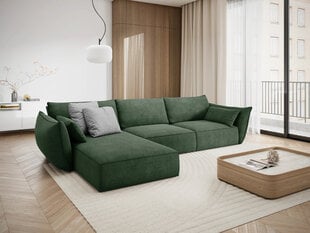 Kreisās puses stūra dīvāns Vanda, 4 sēdvietas, zaļās pudeļu kr. cena un informācija | Stūra dīvāni | 220.lv
