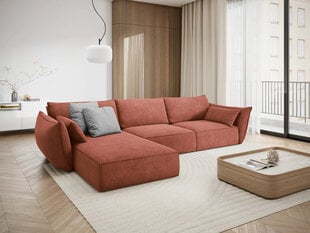 Левый угловой диван Vanda, 4 места, красный цвет цена и информация | Угловые диваны | 220.lv