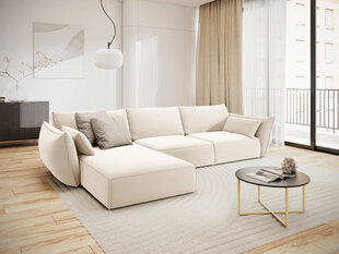 Kreisās puses stūra dīvāns Vanda, 4 sēdvietas, gaišas smilškrāsas цена и информация | Угловые диваны | 220.lv