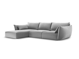 Левый угловой velvet диван Vanda, 4 места, серый цвет цена и информация | Угловые диваны | 220.lv