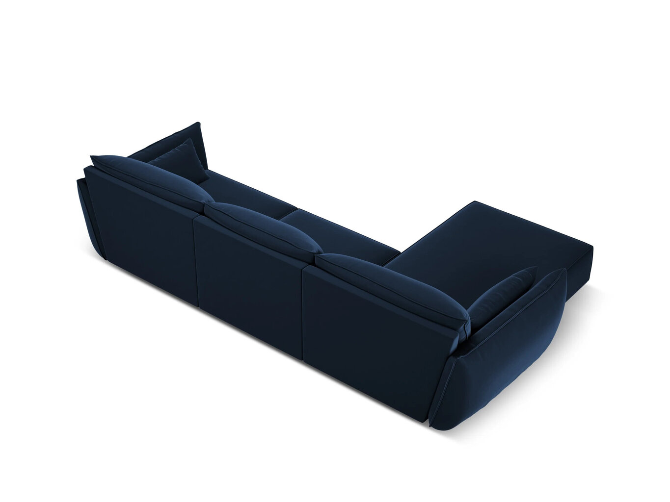 Kreisās puses stūra samta dīvāns Vanda, 4 sēdvietas, tumši zils cena un informācija | Stūra dīvāni | 220.lv