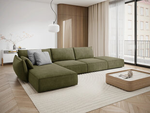 Kreisās puses stūra dīvāns Vanda, 5 sēdvietas, zaļš цена и информация | Угловые диваны | 220.lv