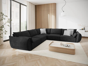 Simetrisks stūra dīvāns Vanda, 7 sēdvietas, tumši pelēks cena un informācija | Stūra dīvāni | 220.lv