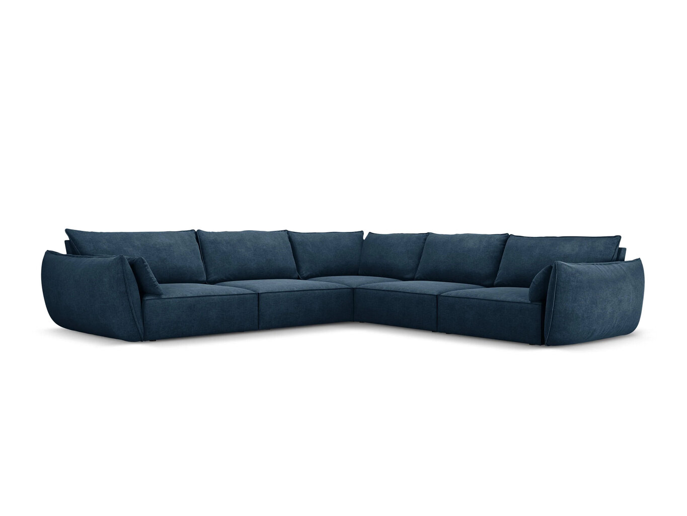 Simetrisks stūra dīvāns Vanda, 7 sēdvietas, tumši zils cena un informācija | Stūra dīvāni | 220.lv