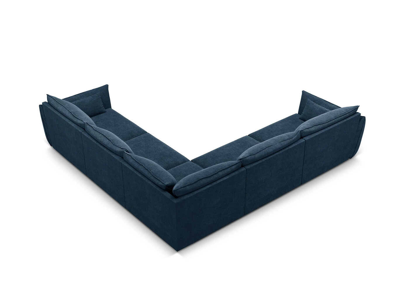 Simetrisks stūra dīvāns Vanda, 7 sēdvietas, tumši zils cena un informācija | Stūra dīvāni | 220.lv