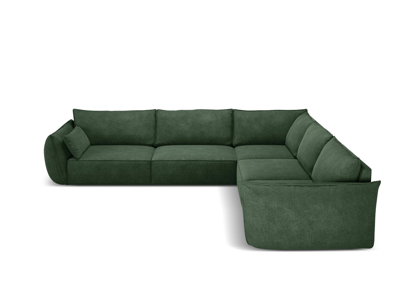 Simetrisks stūra dīvāns Vanda, 7 sēdvietas, zaļa pudeļu kr. cena un informācija | Stūra dīvāni | 220.lv
