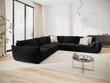 Simetrisks stūra samta dīvāns Vanda, 7 sēdvietas, melns цена и информация | Stūra dīvāni | 220.lv