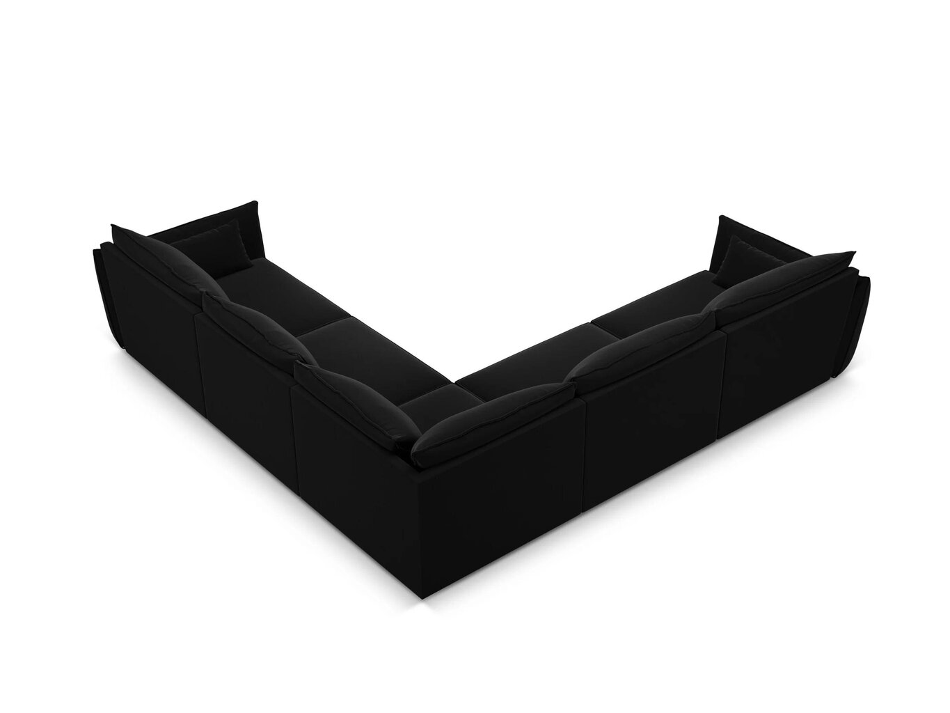 Simetrisks stūra samta dīvāns Vanda, 7 sēdvietas, melns цена и информация | Stūra dīvāni | 220.lv