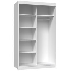 Современный шкаф с шипованными дверцами и зеркалом Iga, белый цвет цена и информация | Шкафы | 220.lv