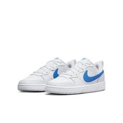 Детские кроссовки Nike Court Borough Low 2 BQ5448 123/3.5, белые/синие цена и информация | Детская спортивная обувь | 220.lv