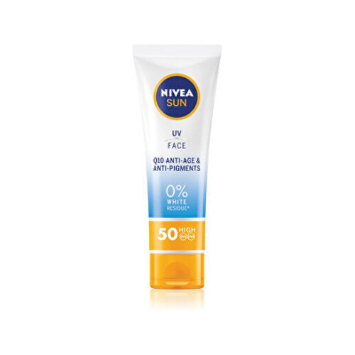 Nivea UV Face Q10 SPF 50 - pretgrumbu krēms 50ml cena un informācija | Sauļošanās krēmi | 220.lv