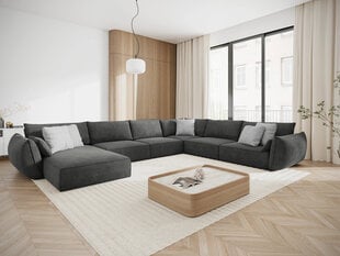 Panorāmas labās puses dīvāns Vanda, 8 sēdvietas, pelēks cena un informācija | Stūra dīvāni | 220.lv