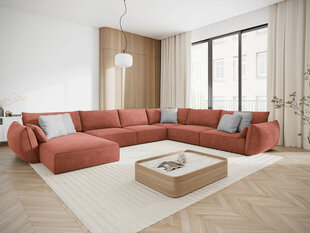 Panorāmas labās puses dīvāns Vanda, 8 sēdvietas, sarkans cena un informācija | Stūra dīvāni | 220.lv