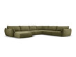 Panorāmas labās puses dīvāns Vanda, 8 sēdvietas, zaļš cena un informācija | Stūra dīvāni | 220.lv