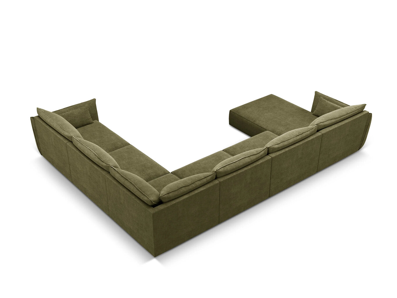 Panorāmas labās puses dīvāns Vanda, 8 sēdvietas, zaļš cena un informācija | Stūra dīvāni | 220.lv