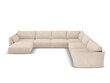 Panorāmas labās puses dīvāns Vanda, 8 sēdvietas, smilškrāsas cena un informācija | Stūra dīvāni | 220.lv